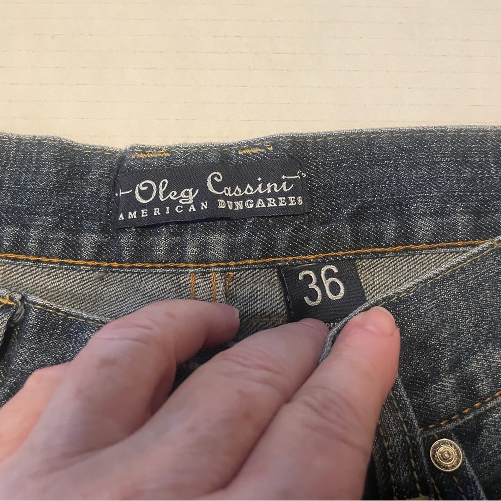Oleg Cassini Blue American Dungeree Denim Jeans - Picture 5 of 6